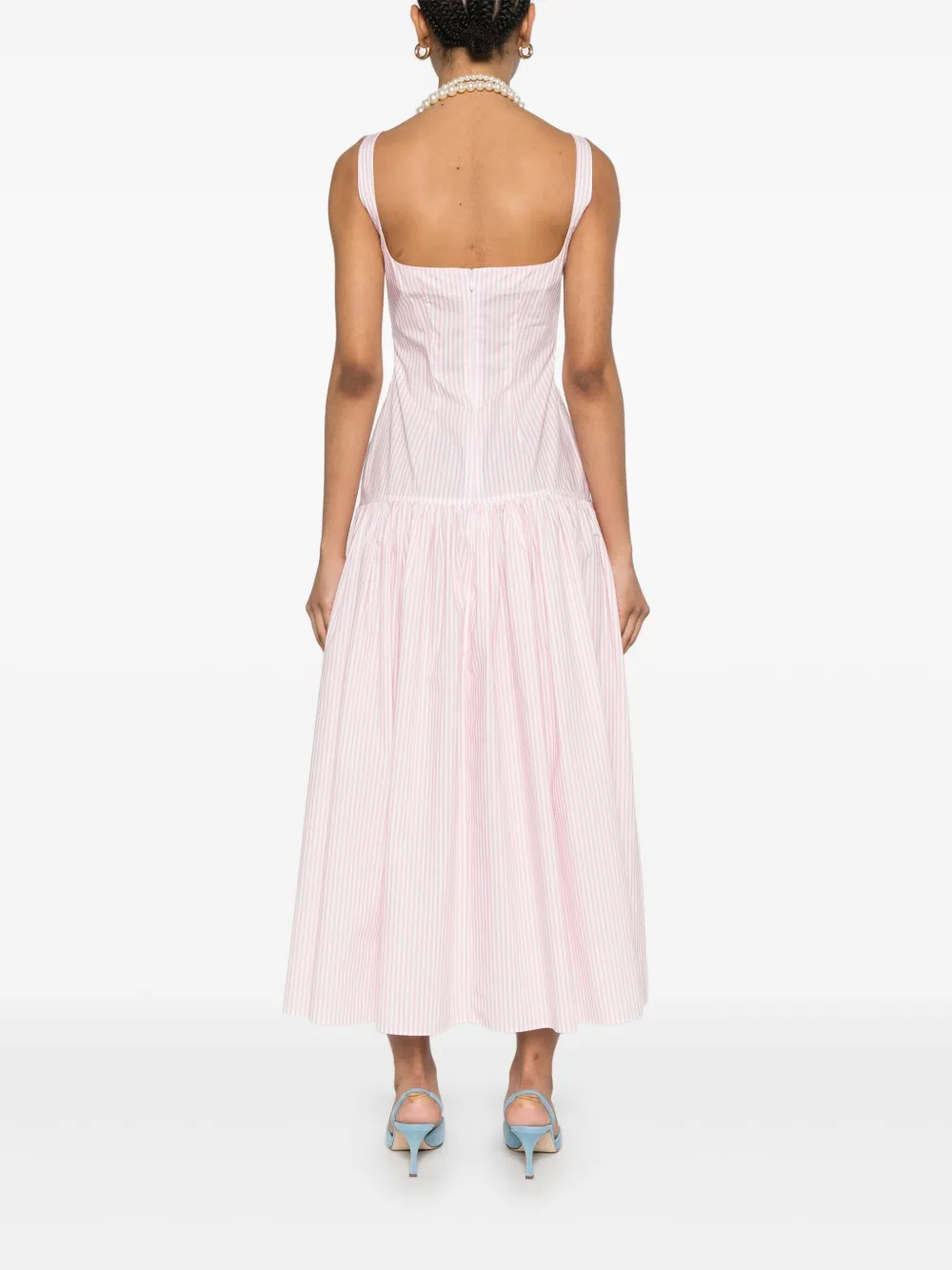 ROWEN ROSE GATHERED-DETAIL MAXI DRESS 