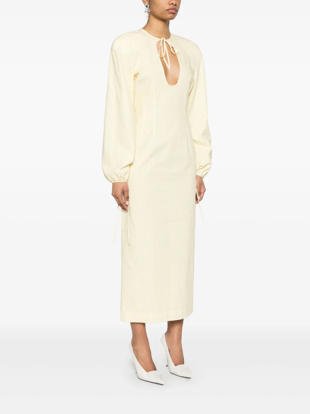 Shop Rowen Rose Striped Maxi Dress In Yellow