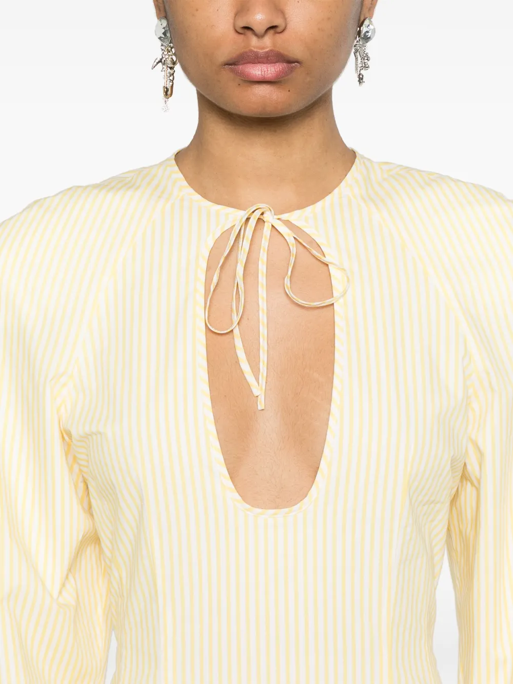 Shop Rowen Rose Striped Maxi Dress In Yellow