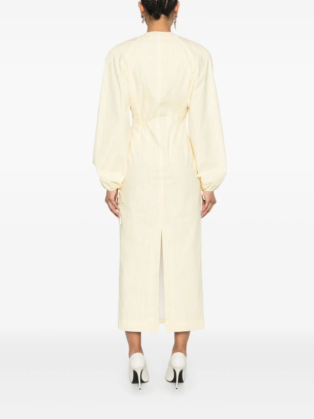 Shop Rowen Rose Striped Maxi Dress In Yellow