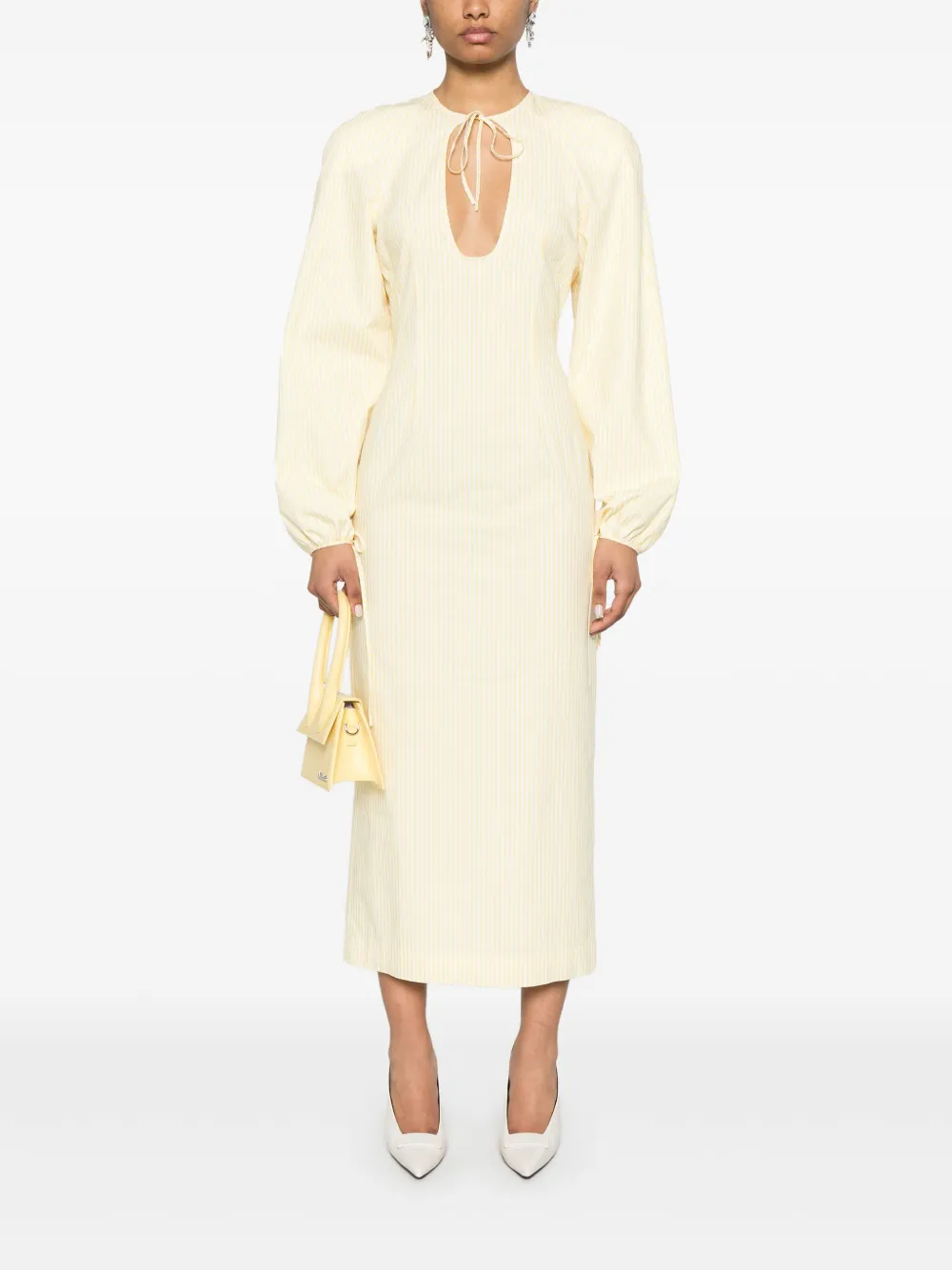 Rowen Rose Gestreepte maxi-jurk - Geel