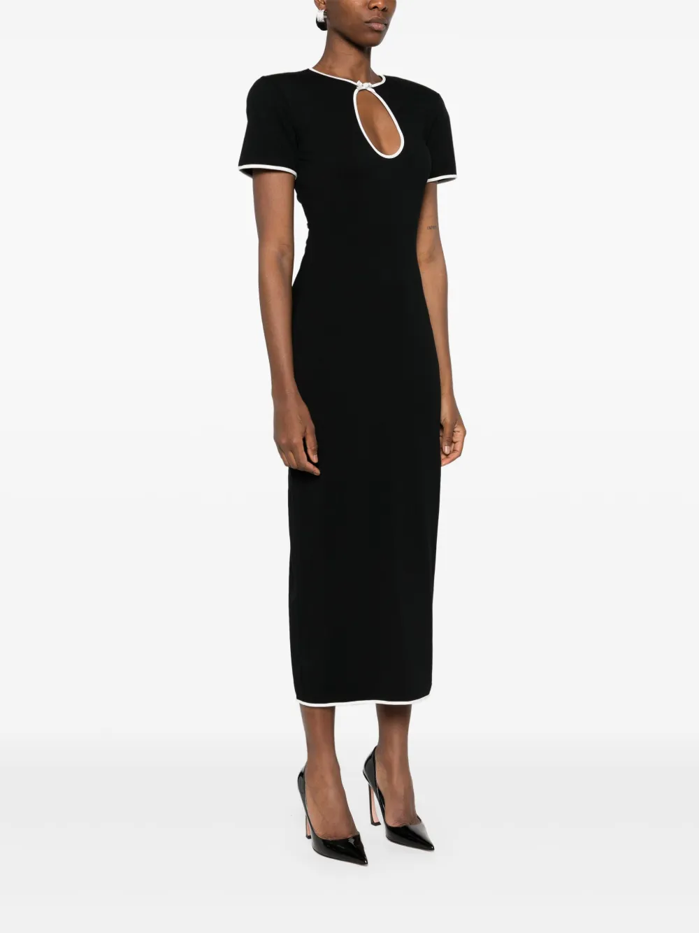 Shop Rowen Rose Cut-out Maxi Dress In Schwarz