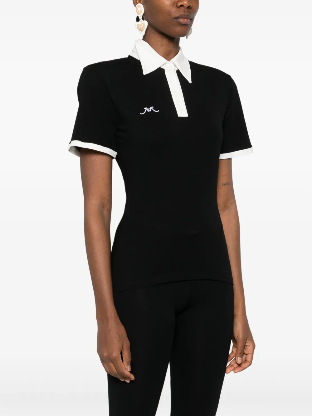 rowenrose Rowen Rose Top met geborduurd logo - Zwart