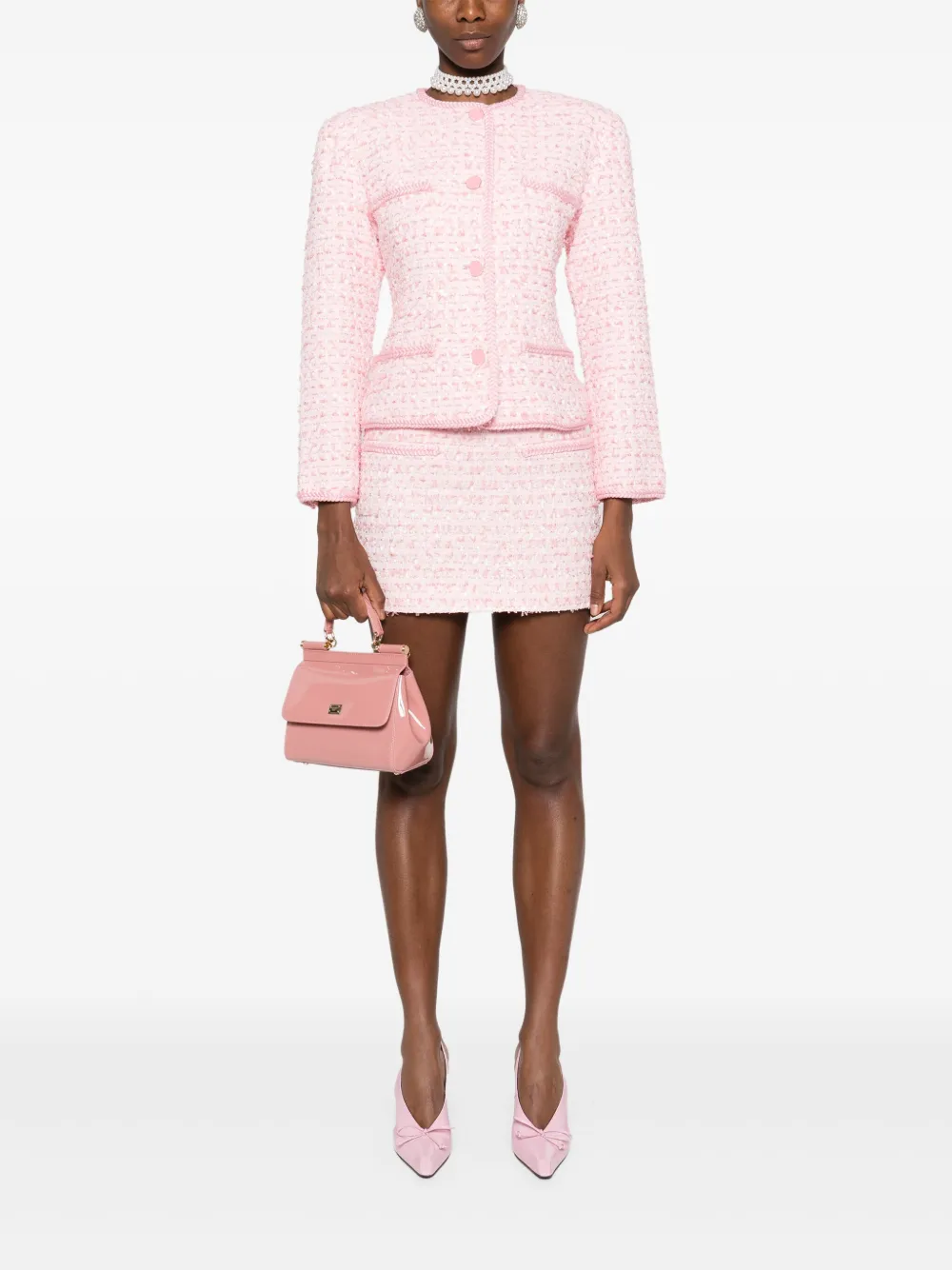 rowenrose Rowen Rose Tweed mini-rok - Roze