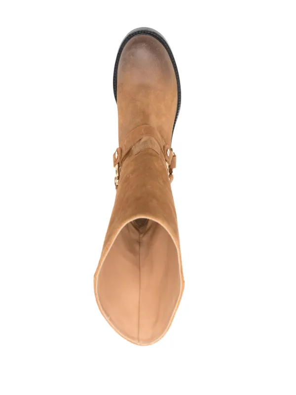 【関税込み】Chloe ブラウン Dakota ブーツ Dakota leather biker boots in brown - Chloe | Mytheresa