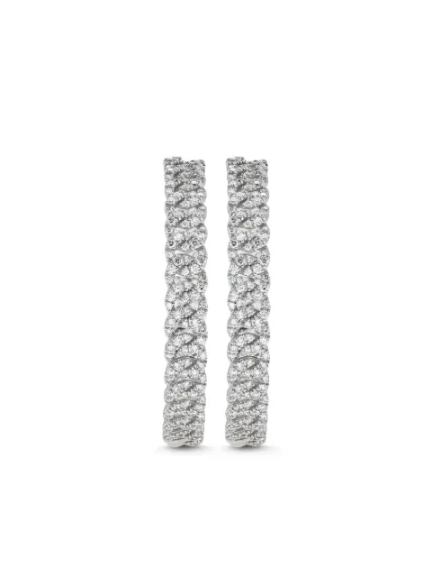 Jewels Aficionado 18kt white gold diamond large hoop earrings