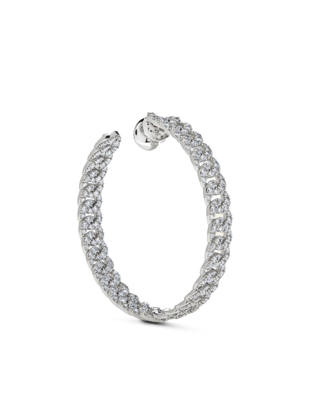 Jewels Aficionado 18kt white gold diamond large hoop earrings - Silver