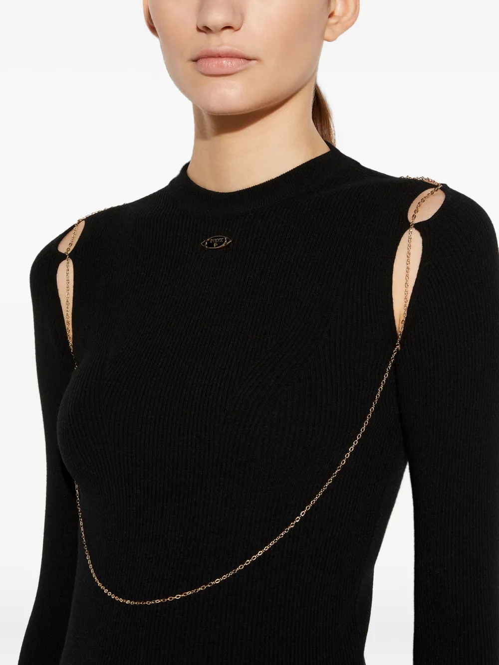 PUCCI Top verfraaid met ketting Zwart