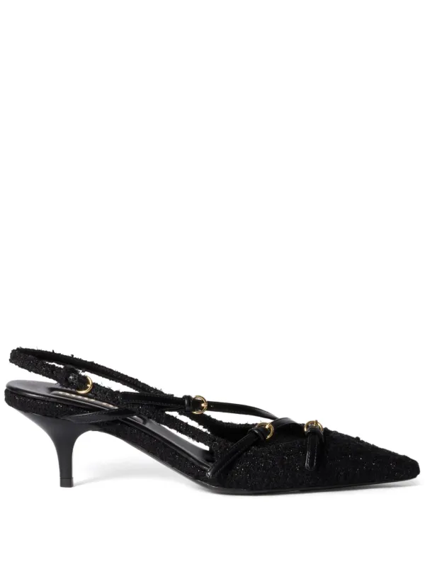 【関税込み】miu miu Slingback straps Miu Miu buckle-embellished Slingback Pumps | Red | FARFETCH