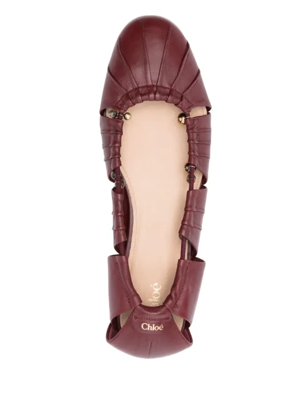バレエシューズ Chloe LUNA ballet flat CHLOÉ Luna cut-out embellished gathered leather ballet flats
