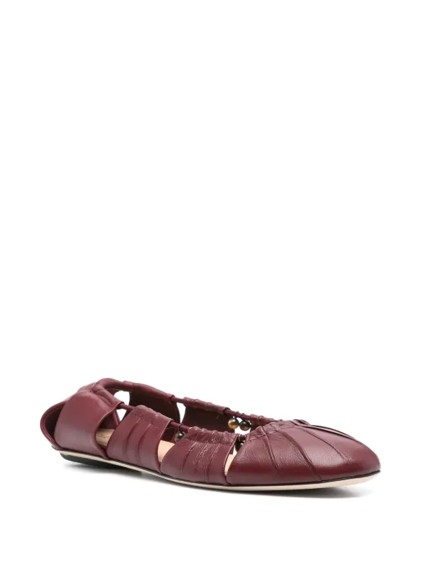 バレエシューズ Chloe LUNA ballet flat CHLOÉ Luna cut-out embellished gathered leather ballet flats