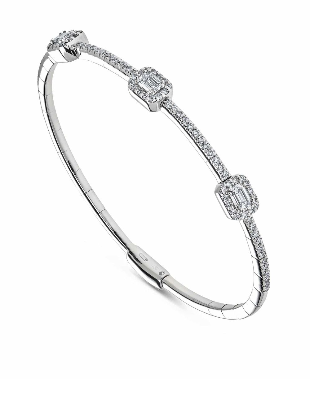 Jewels Aficionado 18kt white gold diamond bangle bracelet - Silver