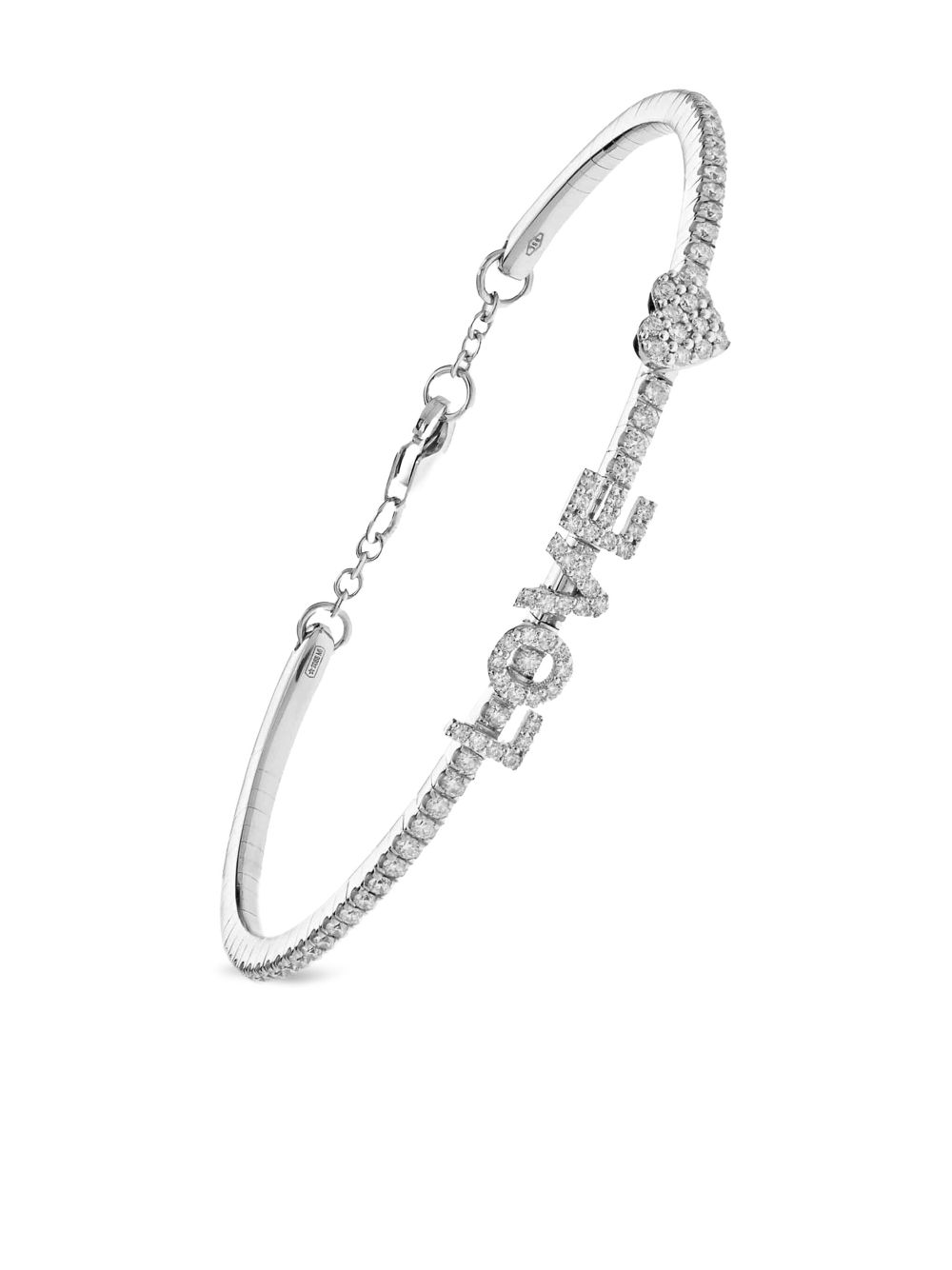 Jewels Aficionado 18kt white gold Love diamond bracelet - Silver