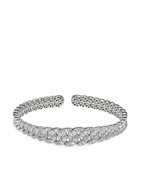 Jewels Aficionado 18kt white gold diamond cuff bracelet