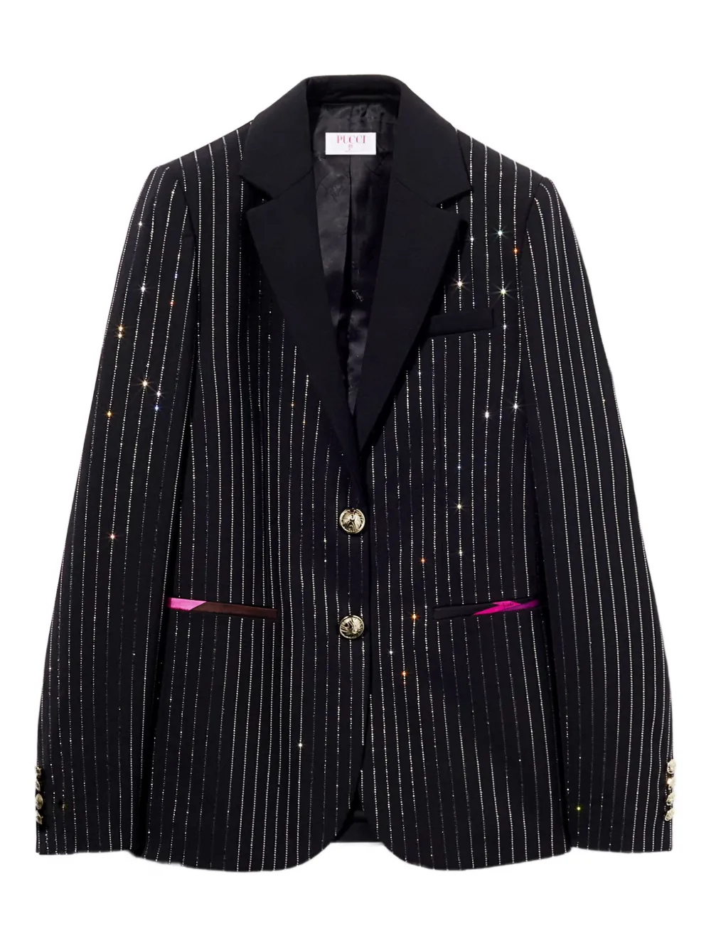 PUCCI pinstripe rhinestone blazer Zwart