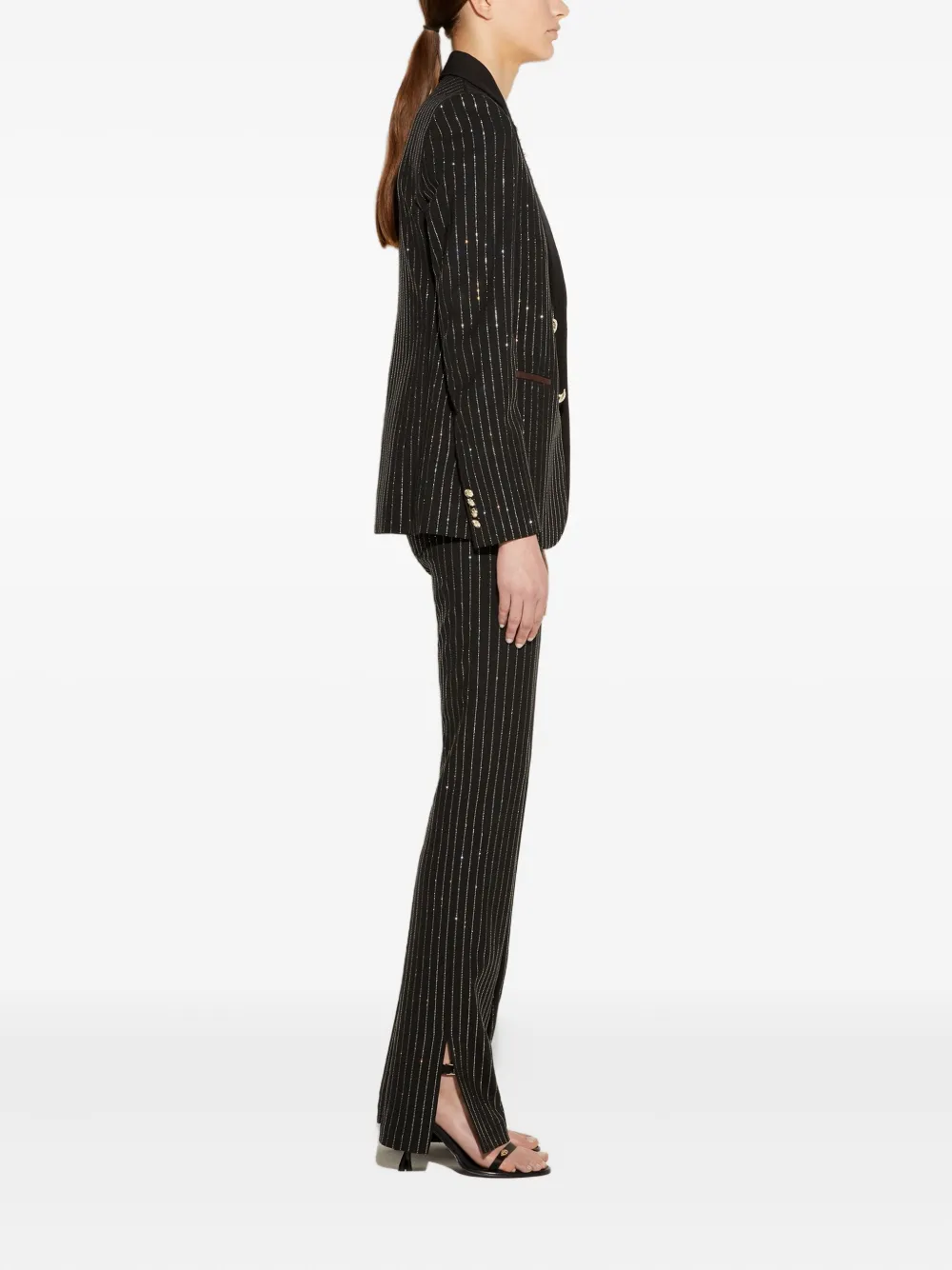 PUCCI Blazer met krijtstreep en stras Zwart