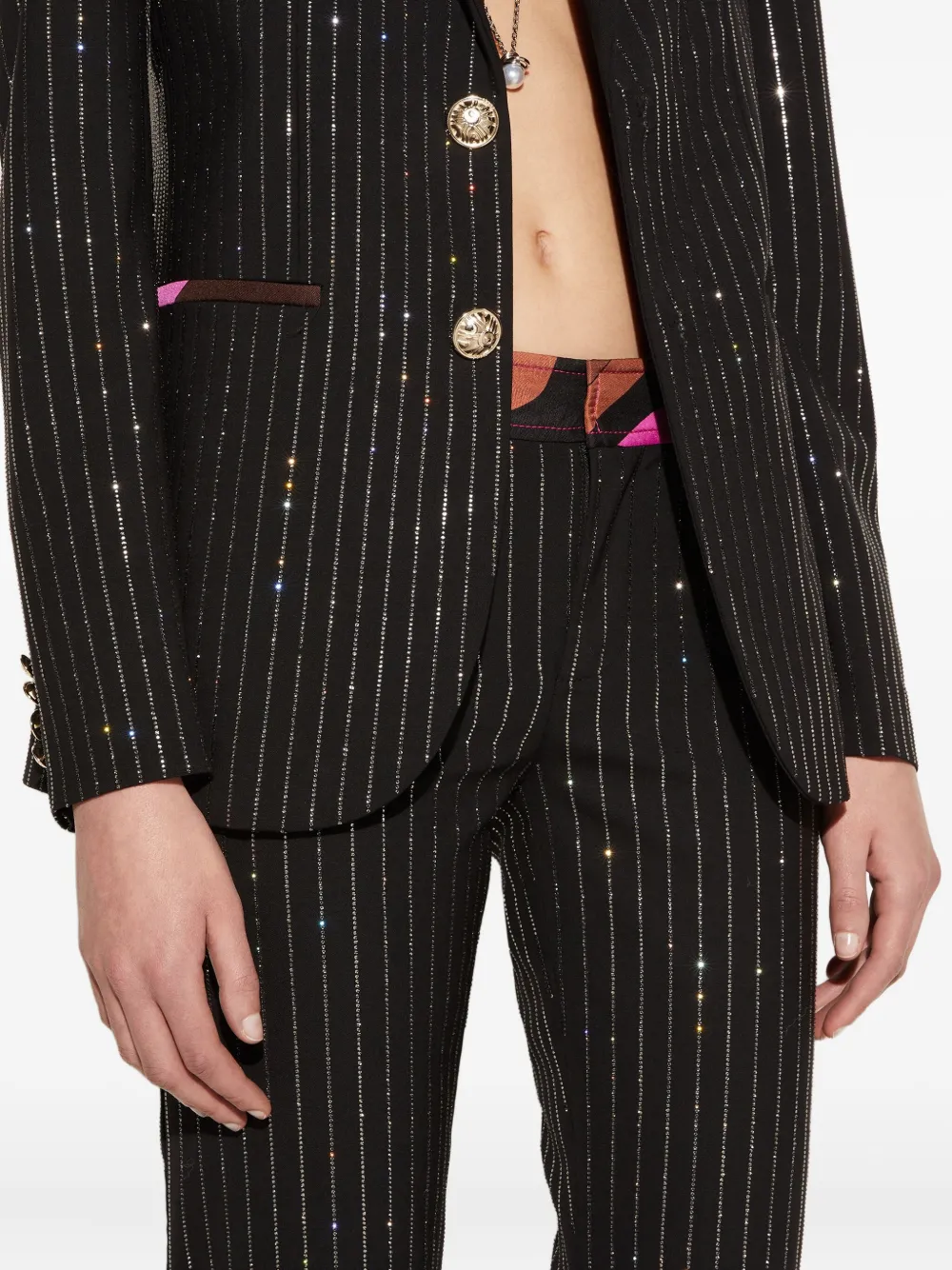 PUCCI Blazer met krijtstreep en stras Zwart