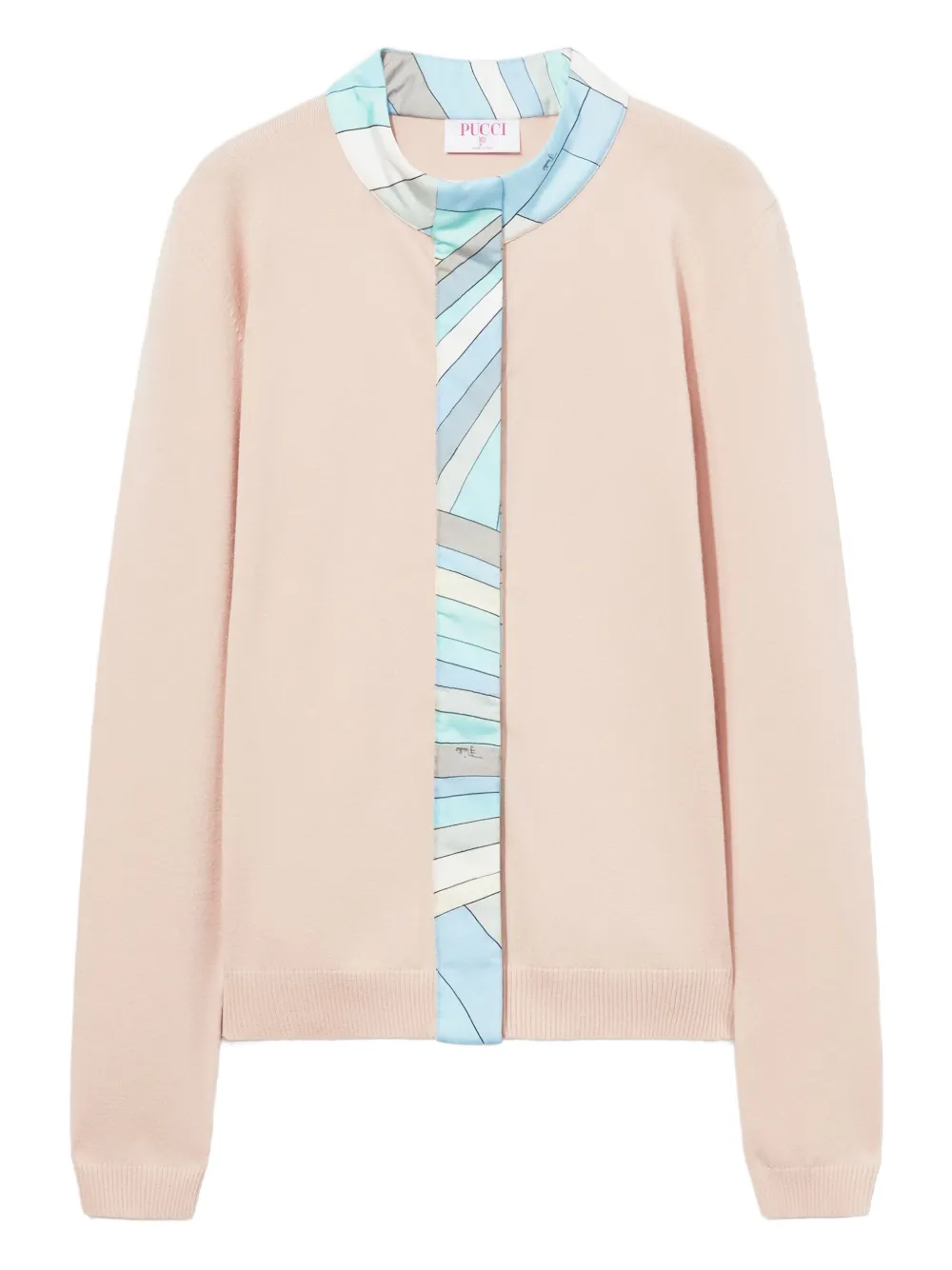 PUCCI contrasting-trim long-sleeve cardigan Beige