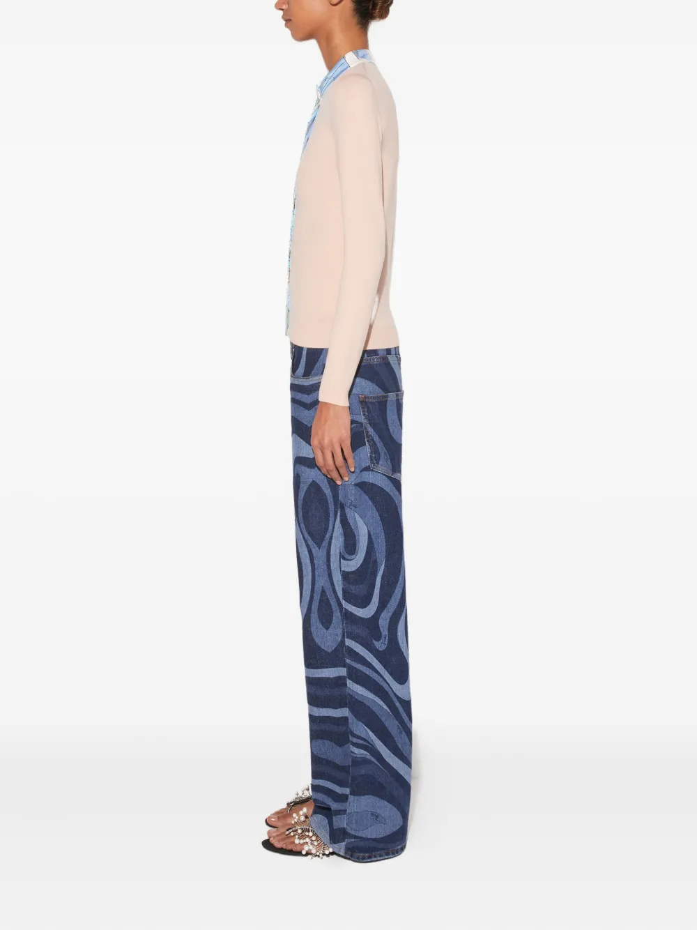 Pucci Contrasting-trim Long-sleeve Cardigan In Neutral