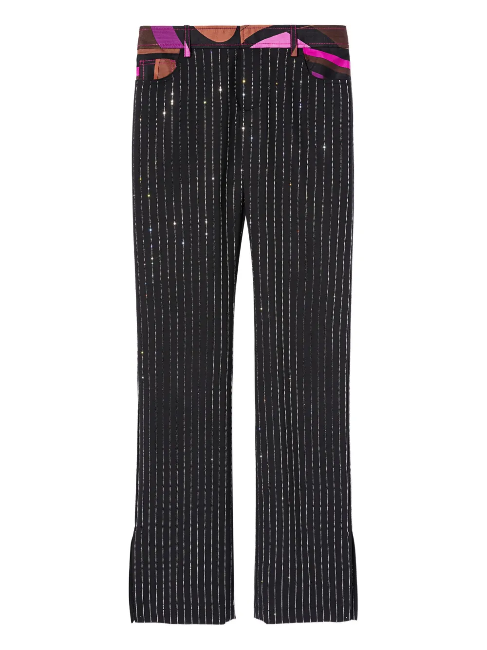 PUCCI rhinestone-embellished pinstripe trousers Roze