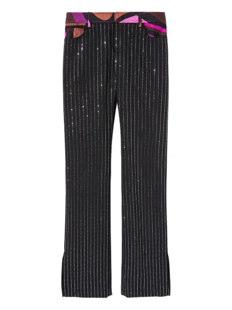 PUCCI rhinestone-embellished pinstripe trousers