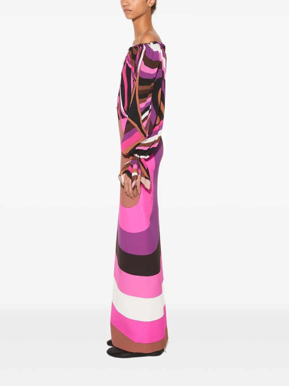 PUCCI Off-shoulder top met Iride-print Roze