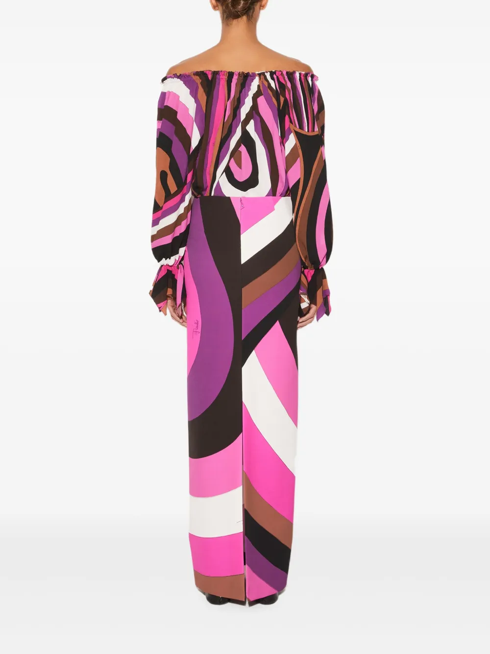 PUCCI Off-shoulder top met Iride-print Roze