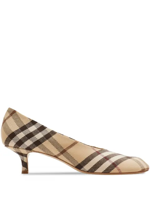 Burberry حذاء كاروهات بكعب 45 ملم