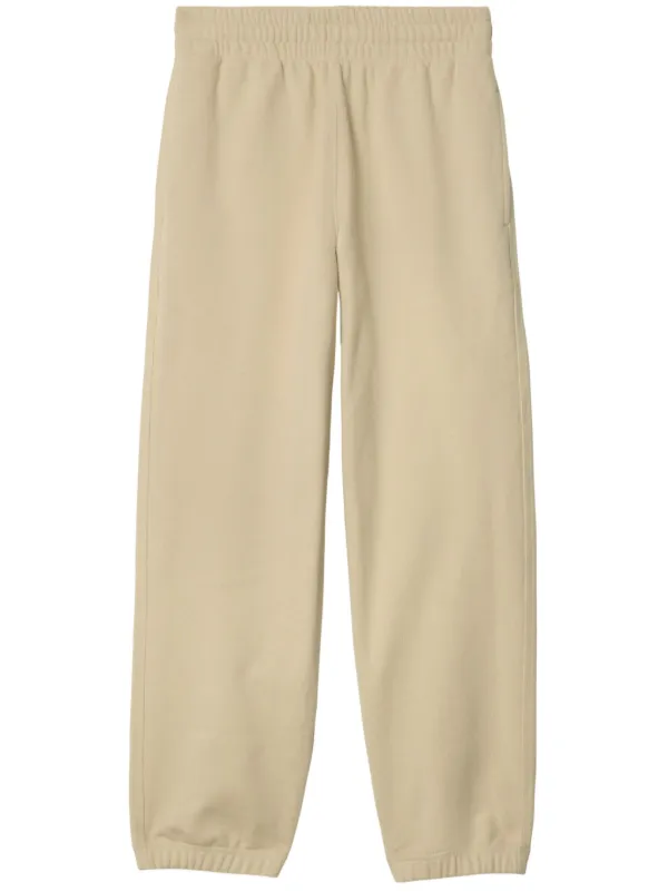 Burberry Check-label Cotton Track Pants in Neutrals