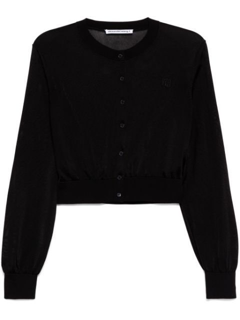 Alexander Wang embroidered logo cropped cardigan Women