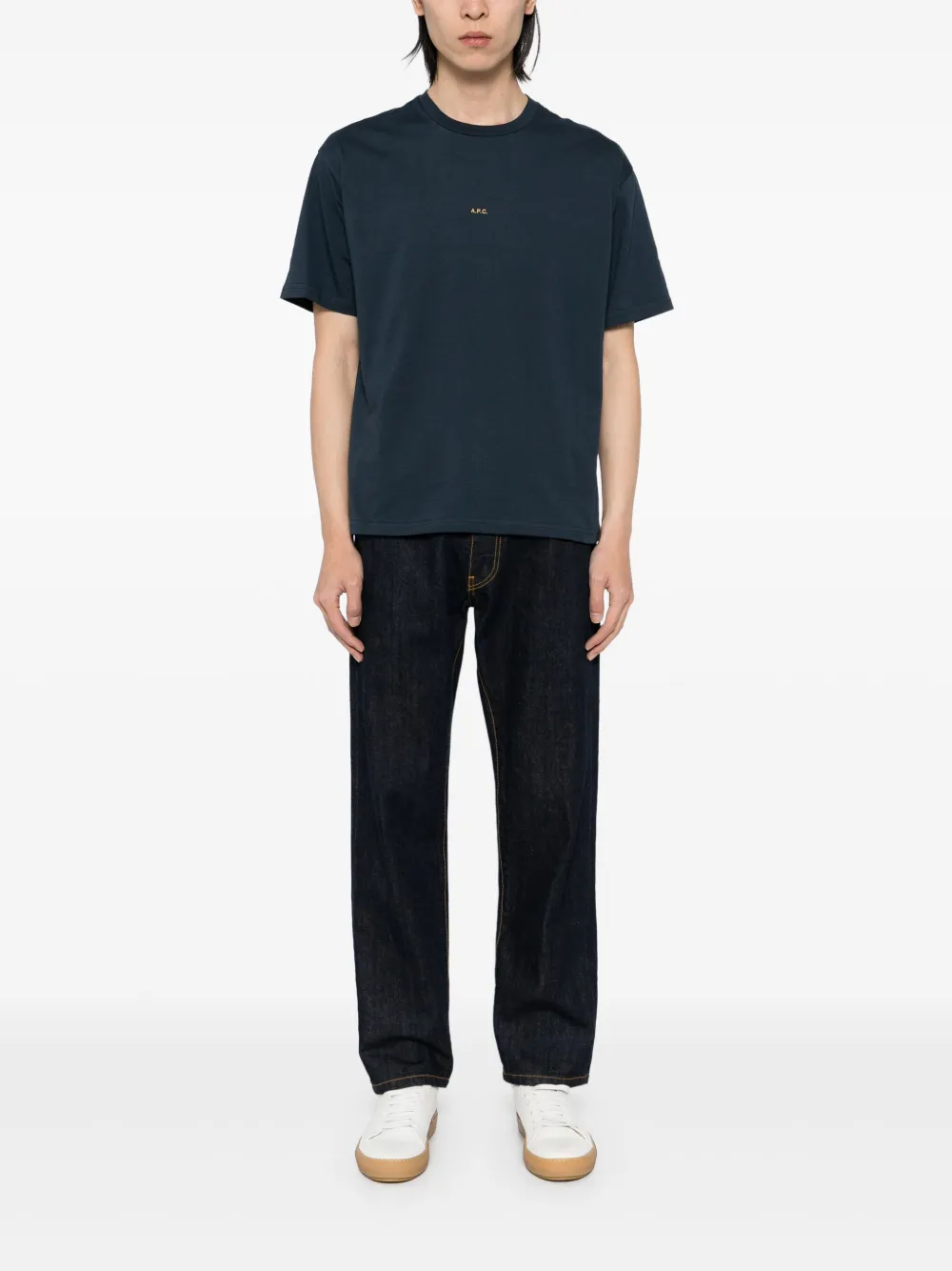 A.P.C. Boxy Micro logo T-shirt - Blauw