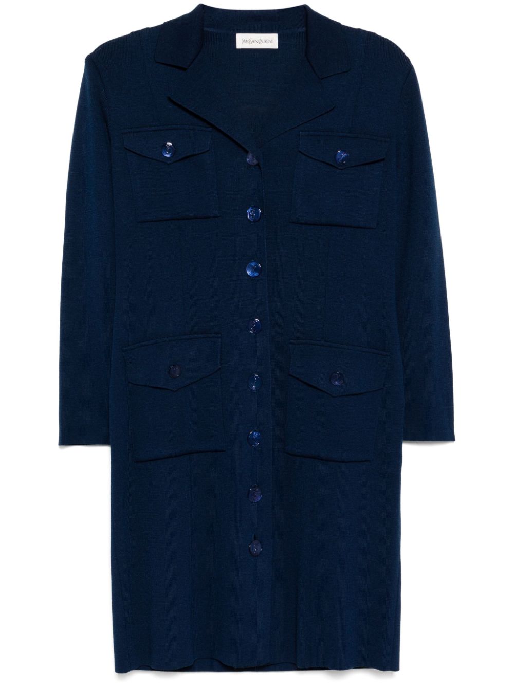 Saint Laurent Pre-Owned 1990-2000s knitted coat - Blue