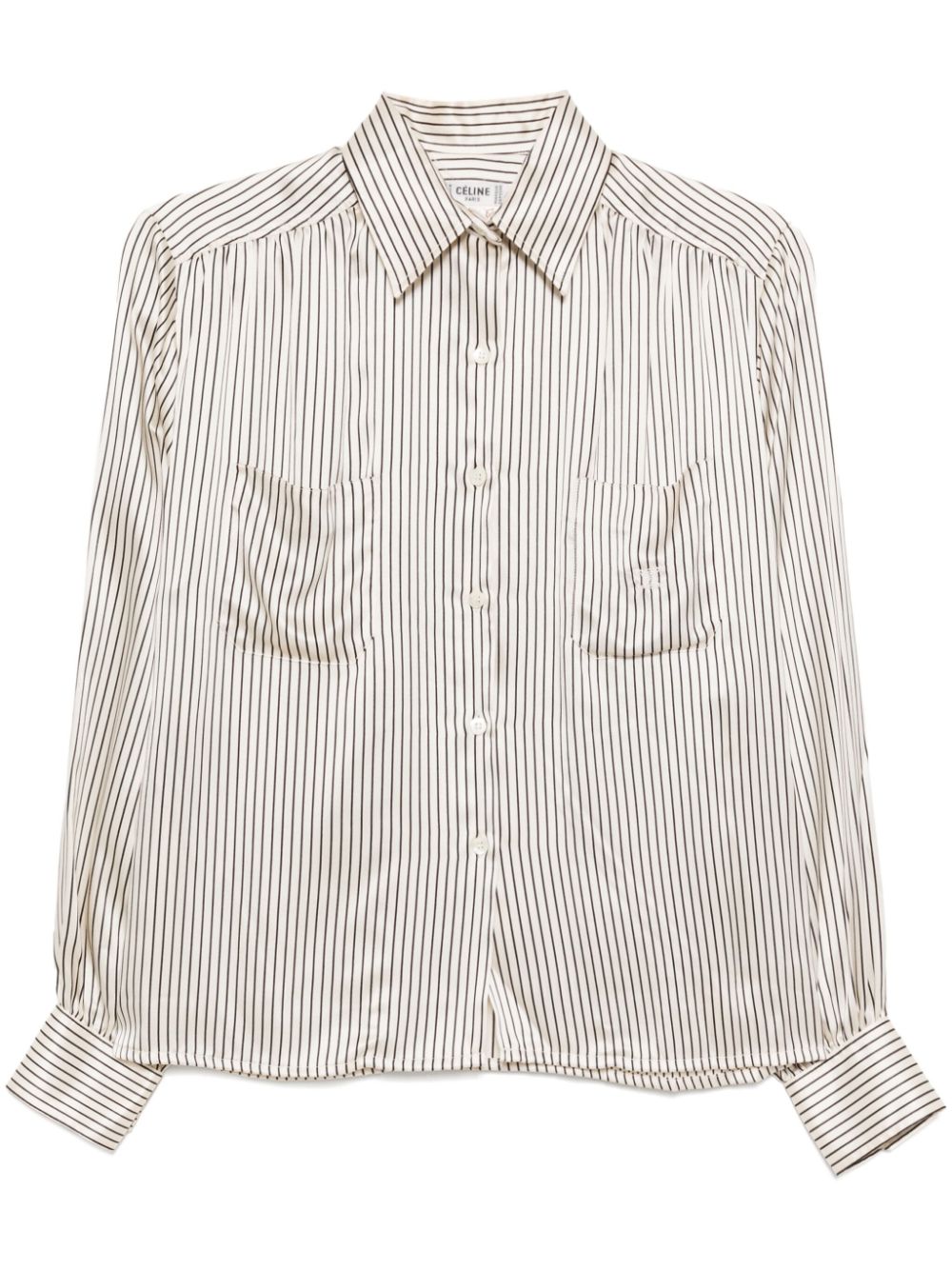 Pre-owned Celine 1990-2000s Striped Shirt In White