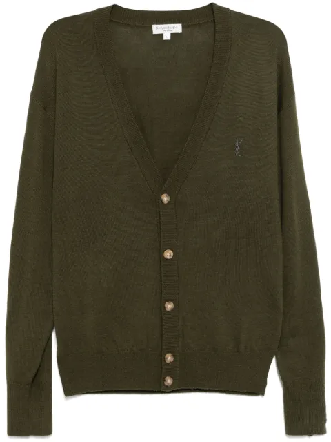 Saint Laurent Pre-Owned 1990-2000s logo-embroidered cardigan