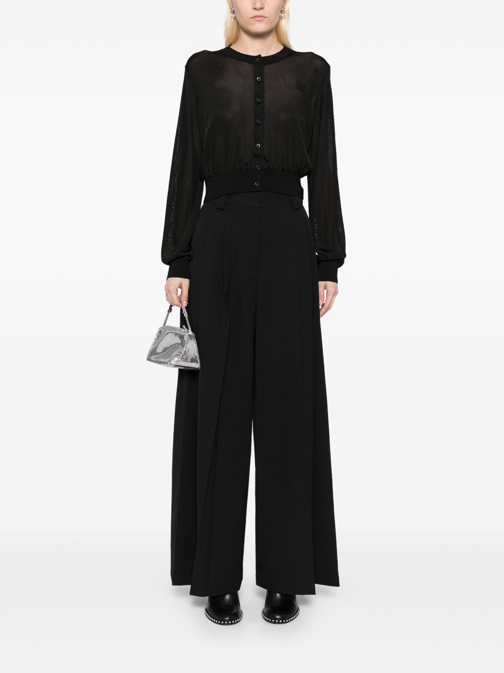 Alexander Wang High waist broek met wijde pijpen - Zwart