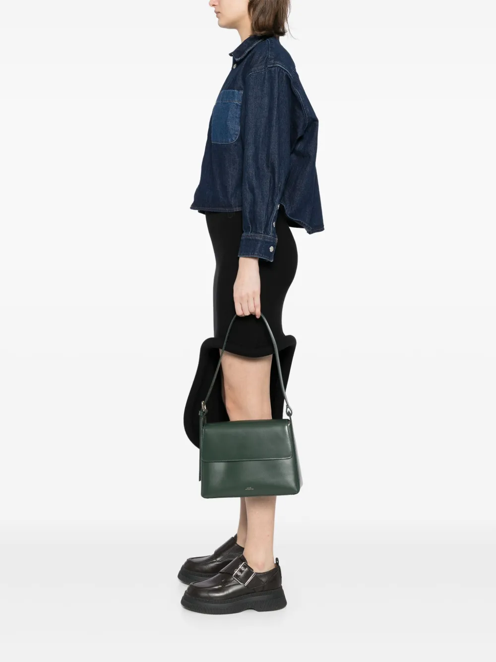 A.P.C. Virginie Flap tas Groen