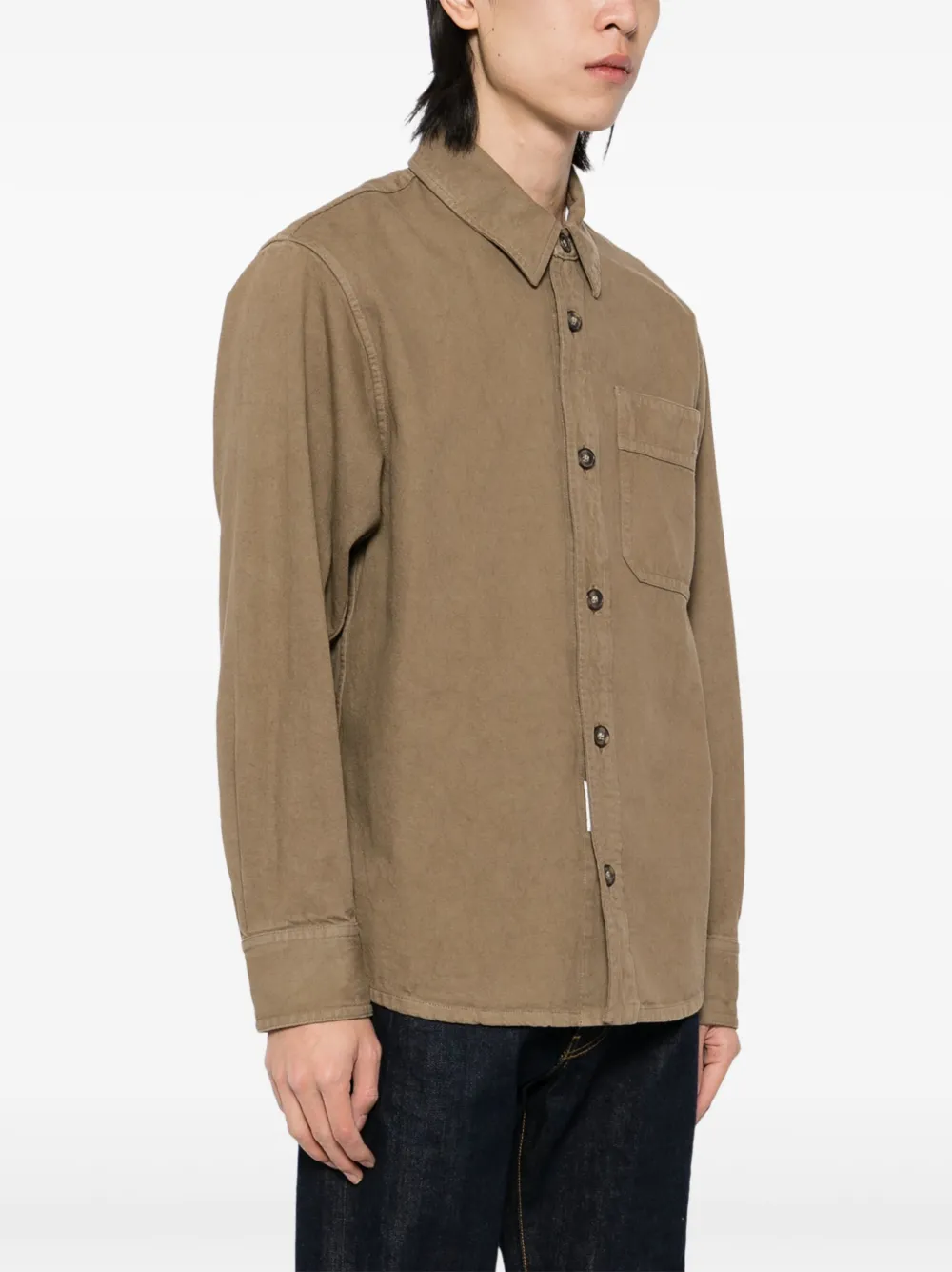 Apc Basile Brodee Overshirt In Brown