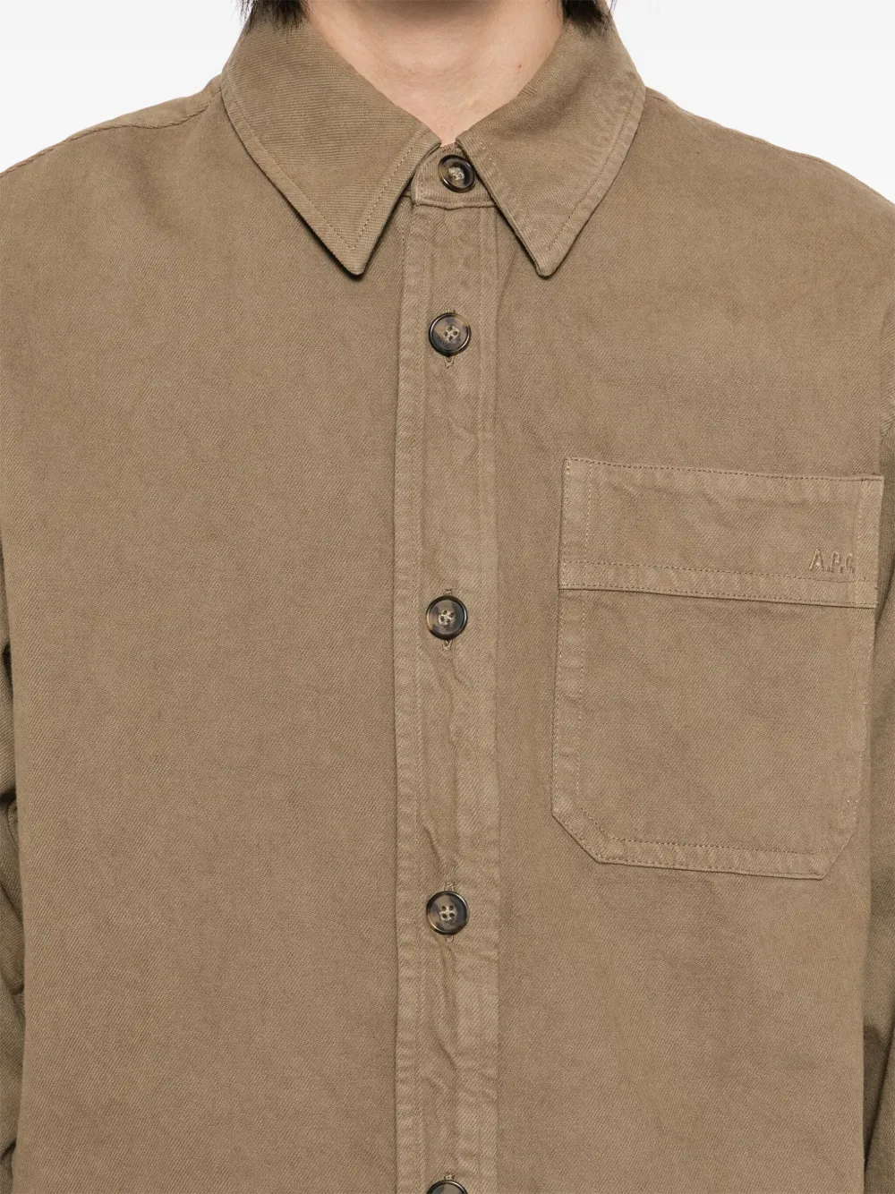 Apc Basile Brodee Overshirt In Brown