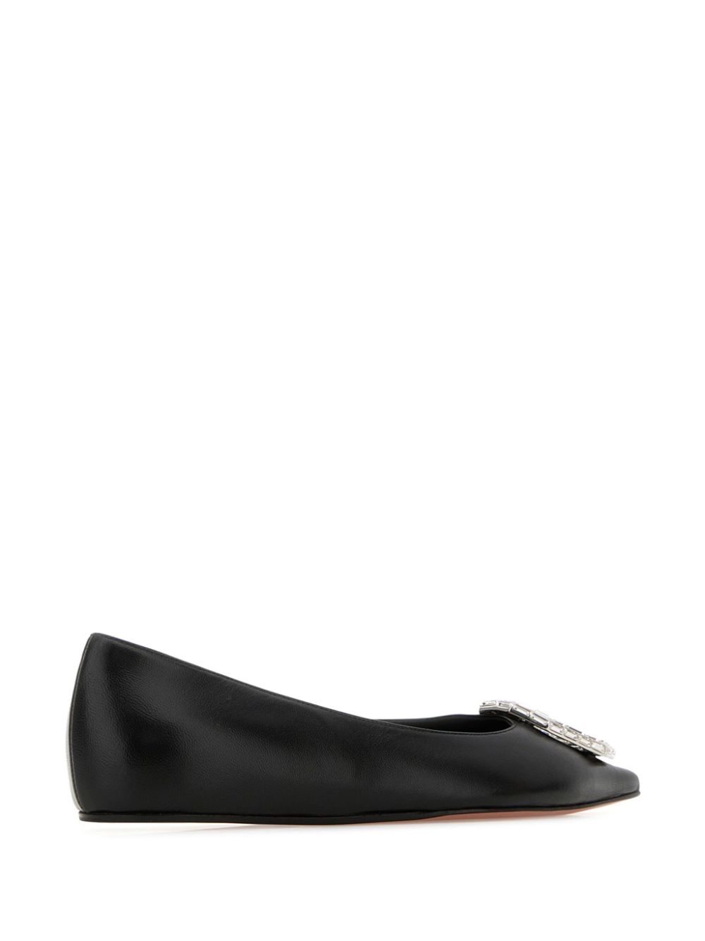 Amina Muaddi Camelia flats Black