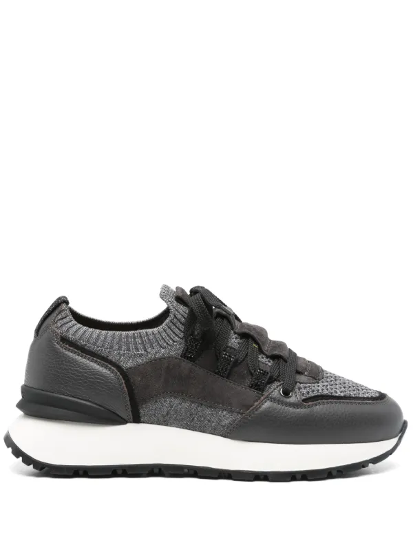 スニーカー Doucal's Black/Anthracite Grey Panelled Sneakers Doucal's Black/Anthracite Grey Panelled Sneakers | THE LIST