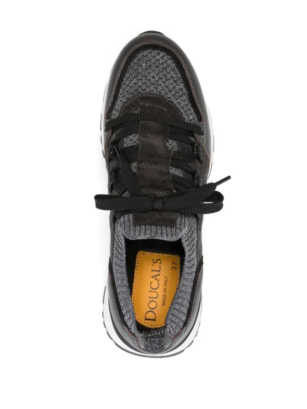 スニーカー Doucal's Black/Anthracite Grey Panelled Sneakers Doucal's Panelled Sneakers | Grey | FARFETCH