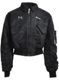 THUG CLUB ruched puffer jacket - Black