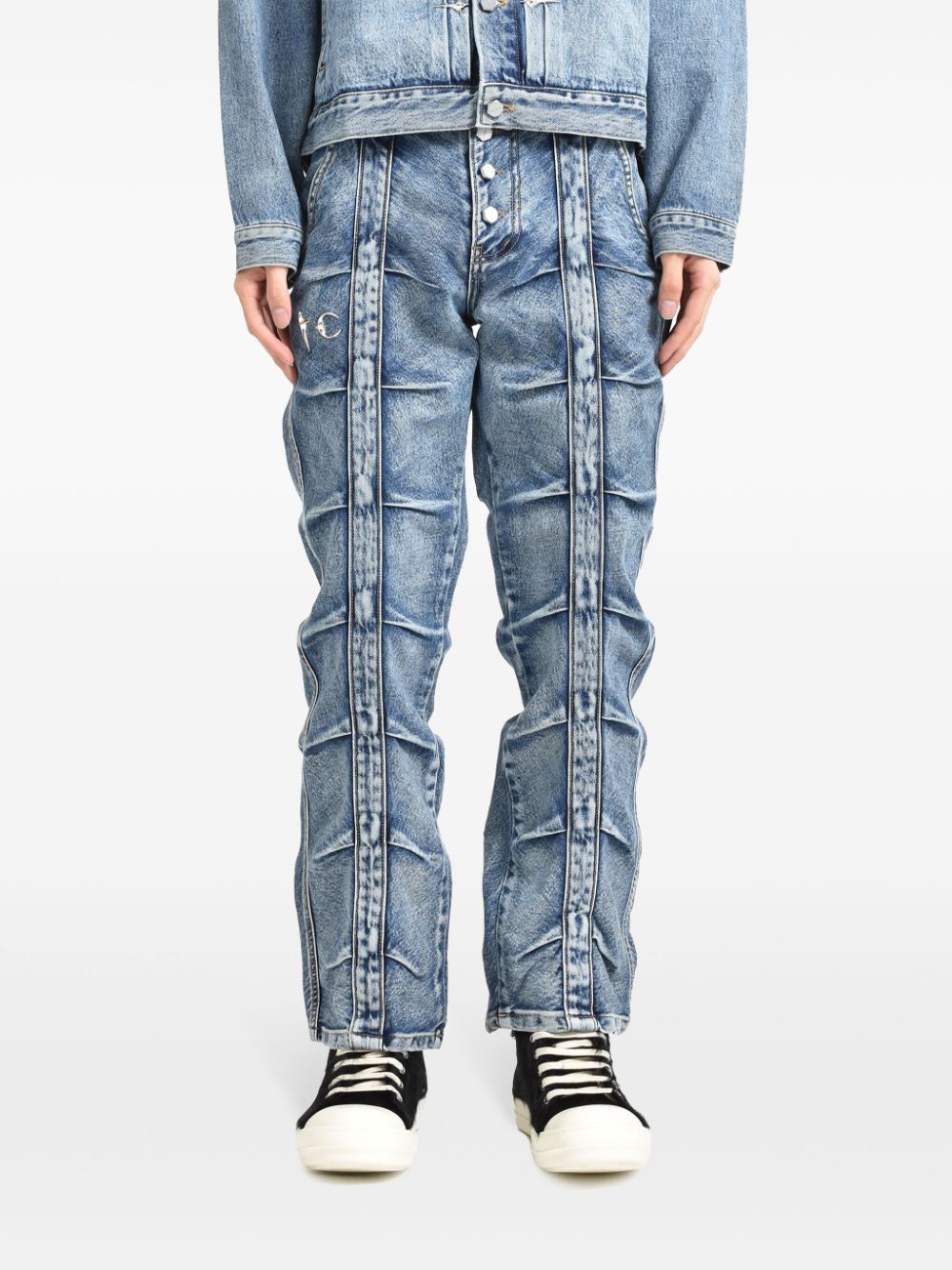 THUG CLUB Line GOB jeans - Blauw