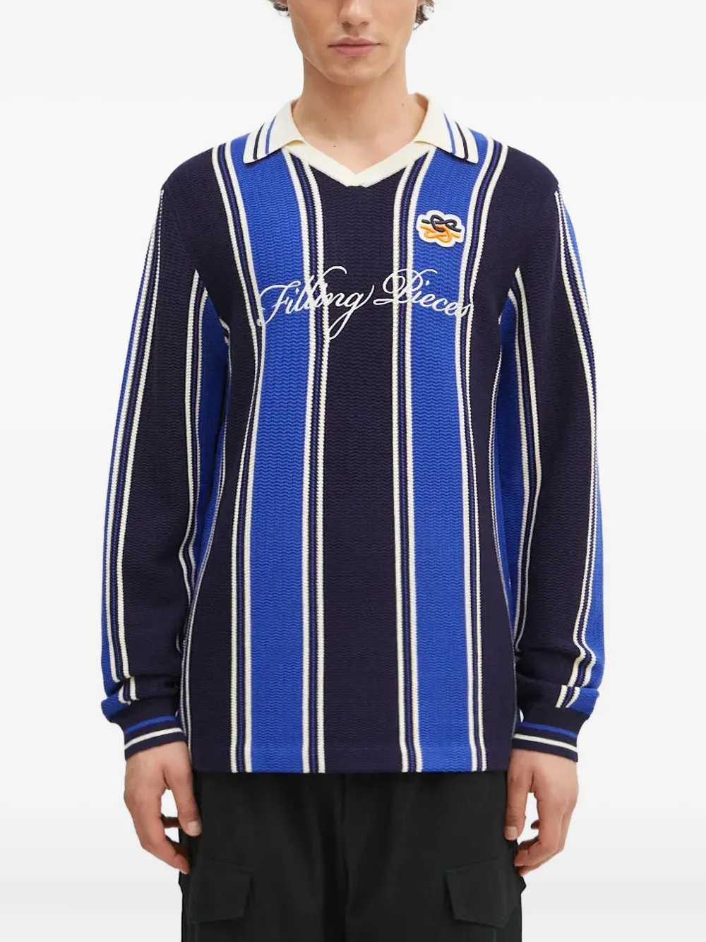 Filling Pieces striped polo-neck sweater | Blue | Image 1