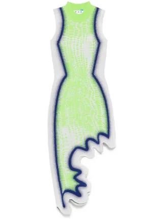PH5 Brooklyn Wavy Asymmetric Dress | Green | FARFETCH JO
