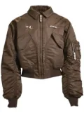 THUG CLUB ruched bomber jacket - Brown