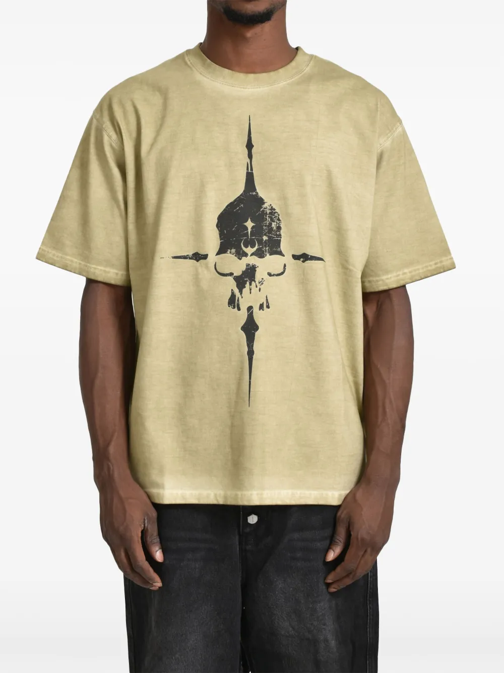 THUG CLUB Peace T-shirt - Geel