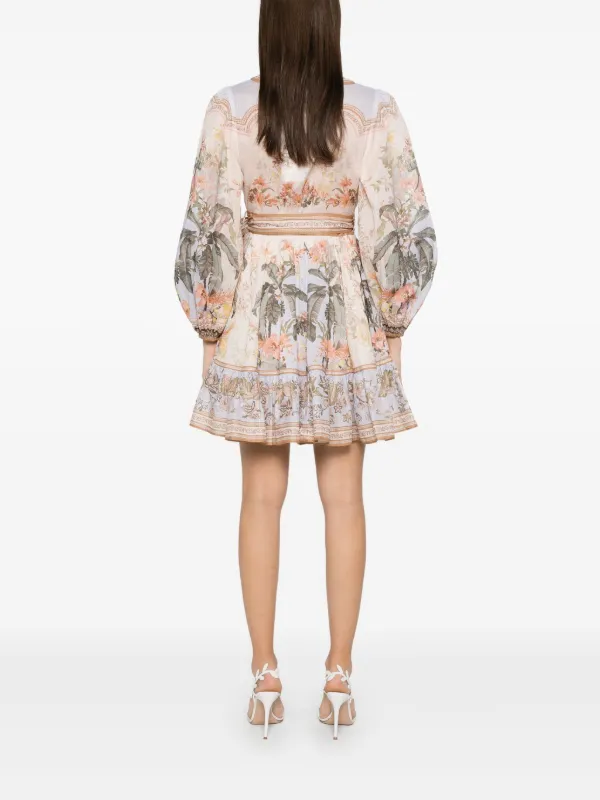 ZIMMERMANN Wylie Mini Dress | Neutrals | FARFETCH