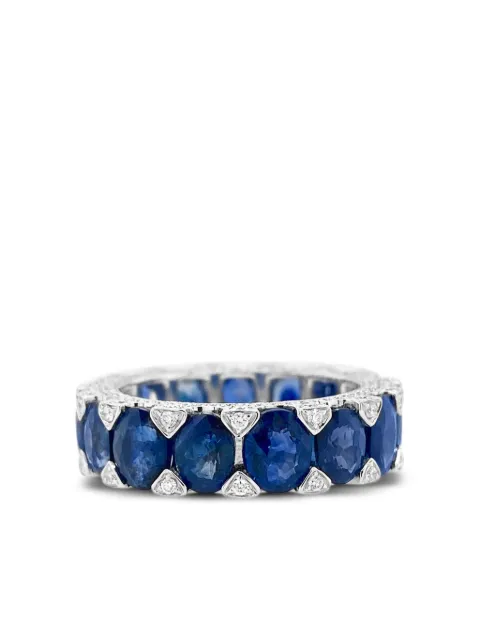 HYT Jewelry 18kt white gold diamond and sapphire ring