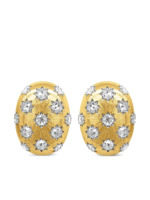 HYT Jewelry أقراط ذهب أصفر عيار 18 مرصعة بألماس